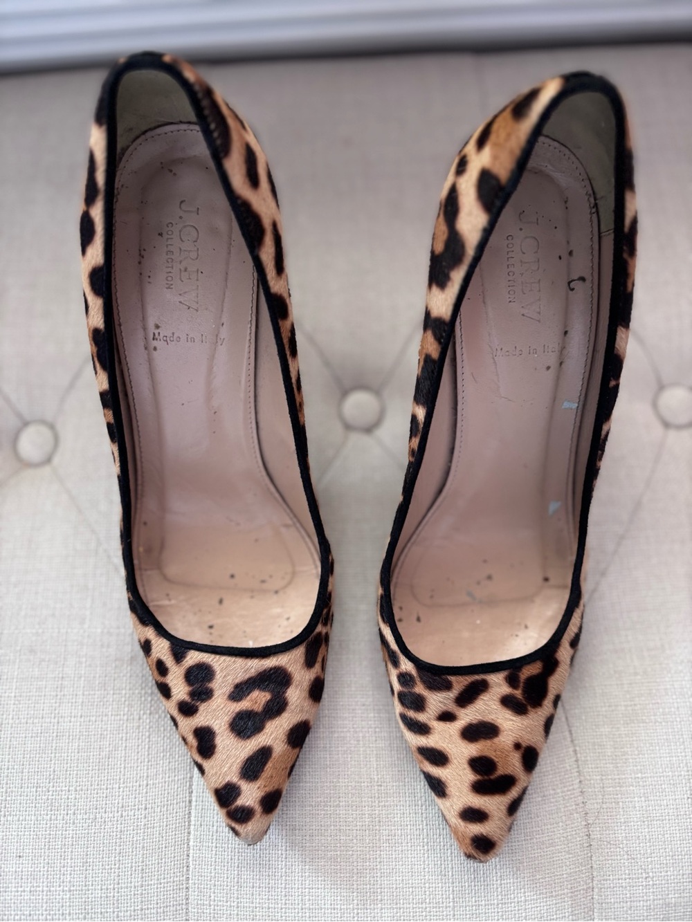 J.Crew Leopard Elsie Stilettos. Real CowHide. Size 9.5 Pre Loved.